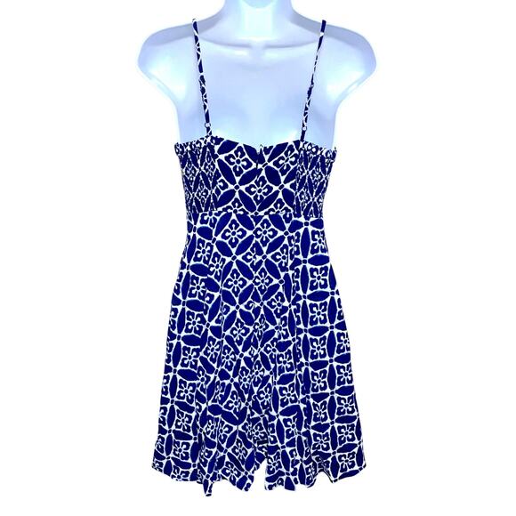Old Navy Blue White Babydoll Sun Dress XS Floral Summer Beach Resort Coastal Y2K - Picture 5 of 8